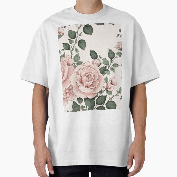 Botanical Rose Oversized T-Shirt for Sale by CoolPixels