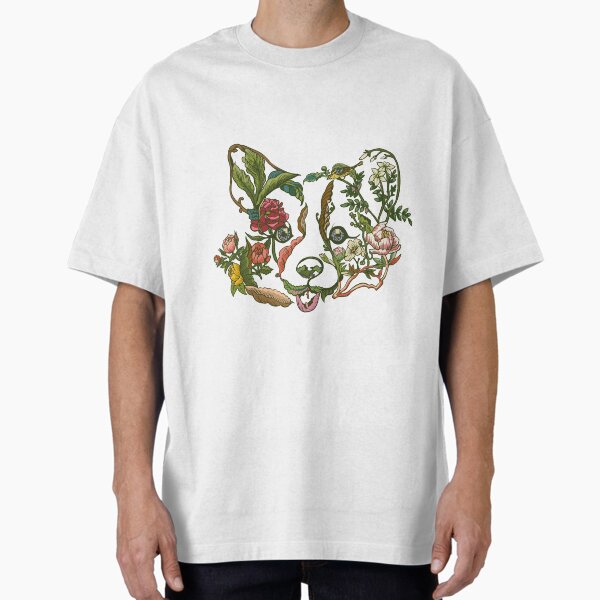 Botanical Corgi Oversized T-Shirt for Sale by Huebucket