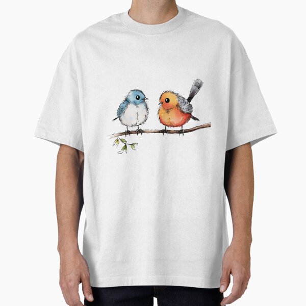 Birds on Branch Oversized T-Shirt for Sale by Magnuna