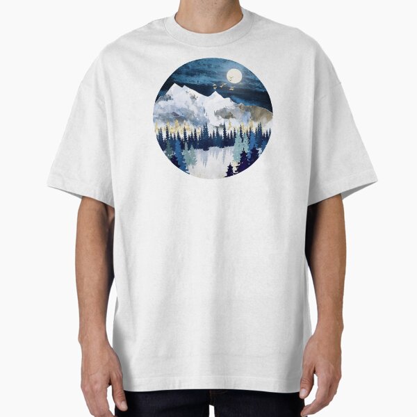 Moonlit Snow Oversized T-Shirt for Sale by spacefrogdesign