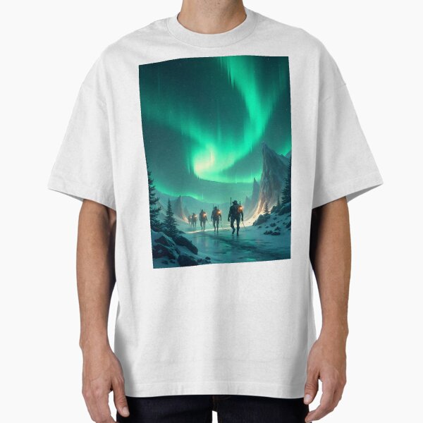 Aurora Expedition: Journey Through the Frozen Wilderness Oversized T-Shirt for Sale by oanaunciuleanu