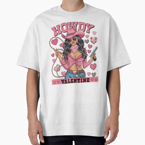 Howdy Valentine Western Cowgirl Romance Oversized T-Shirt for Sale by Jcat7