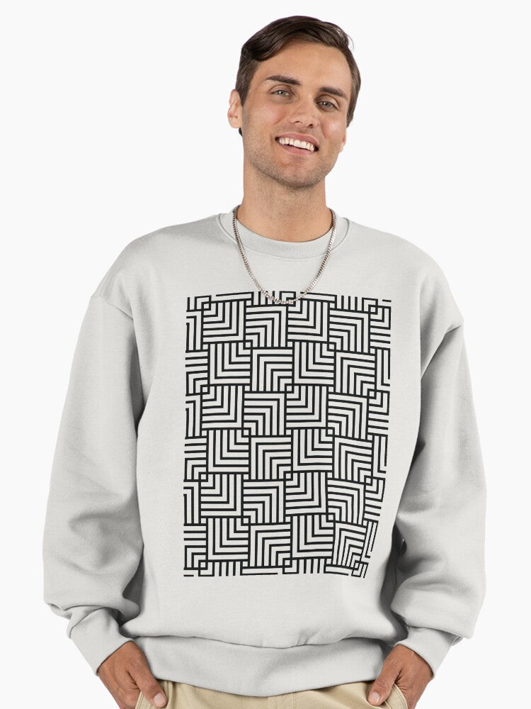 Pattern Right angles black and white Premium Oversized Sweatshirt T Shirt Trending US