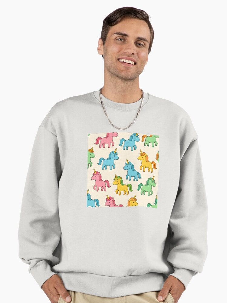 COLORFUL UNICORN PATTERNS Premium Oversized Sweatshirt T Shirt Trending US