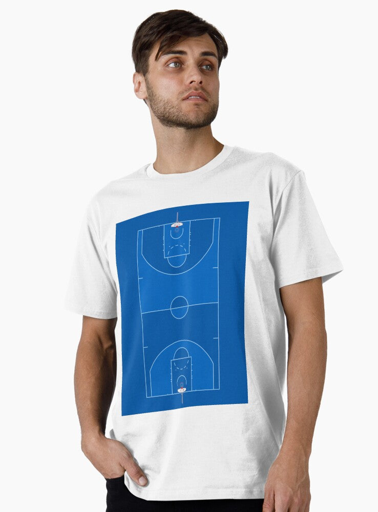 Blue Basketball Court Kids Room Decor Premium T-shirt | Premium Basketball Jersey | Fan Edition Apparel