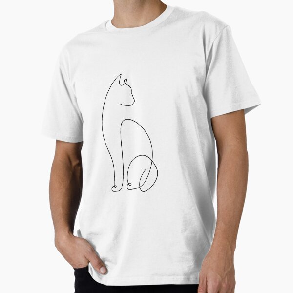 Cat line art Premium T-Shirt for Sale by xxlostplacexx